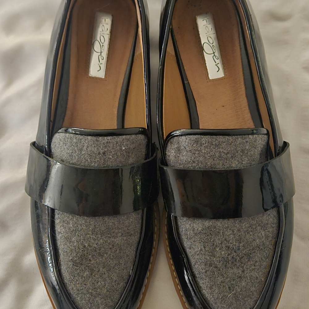 Halogen Womens Black and Gray Slip-On Loafers